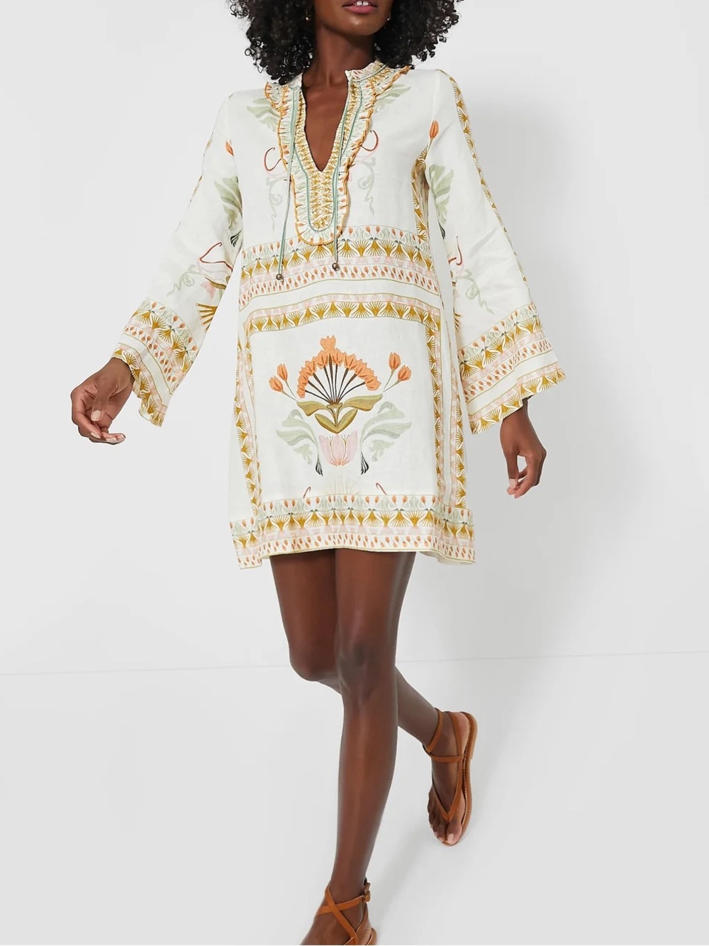 Lug Von Siga Off White & Mustard Tess Short Dress
